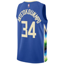 Regata Milwaukee Bucks - Giannis Antetokounmpo - 2022/23 City Edition Azul